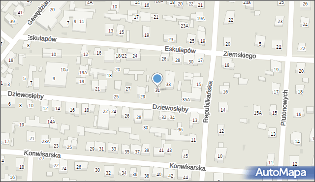 Warszawa, Dziewosłęby, 31, mapa Warszawy