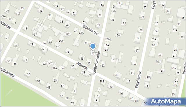 Warszawa, Działyńczyków, 11, mapa Warszawy