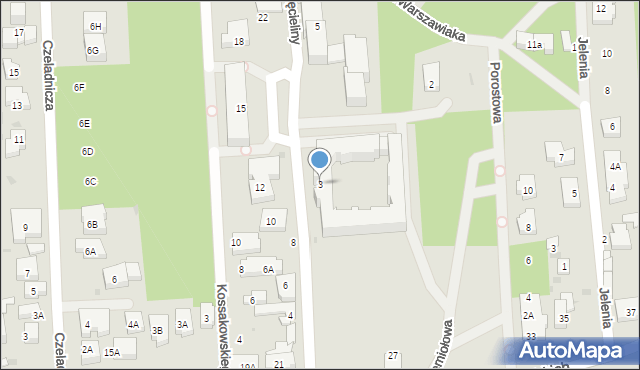 Warszawa, Dzięcieliny, 3, mapa Warszawy