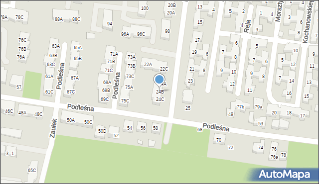 Warszawa, Dzielna, 24B, mapa Warszawy