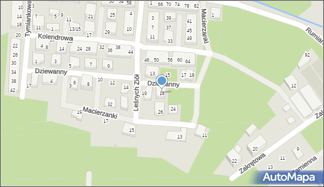 Warszawa, Dziewanny, 18, mapa Warszawy