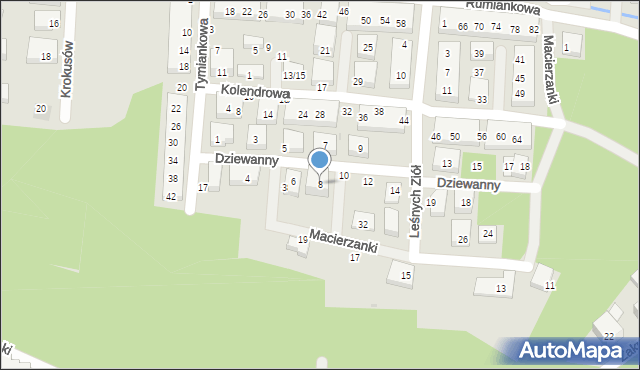 Warszawa, Dziewanny, 8, mapa Warszawy