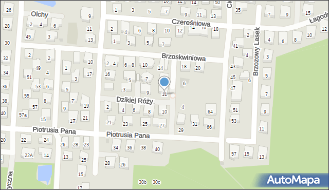 Warszawa, Dzikiej Róży, 11, mapa Warszawy
