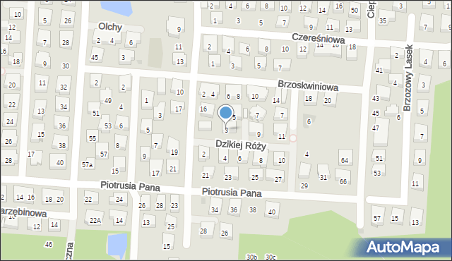 Warszawa, Dzikiej Róży, 3, mapa Warszawy