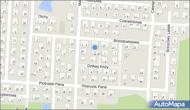 Warszawa, Dzikiej Róży, 5, mapa Warszawy