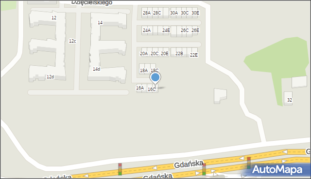 Wejherowo, Dzięcielskiego Kazimierza, 16D, mapa Wejherowo