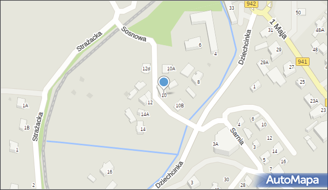 Wisła, Dziechcinka, 10, mapa Wisła