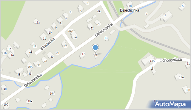 Wisła, Dziechcinka, 15, mapa Wisła