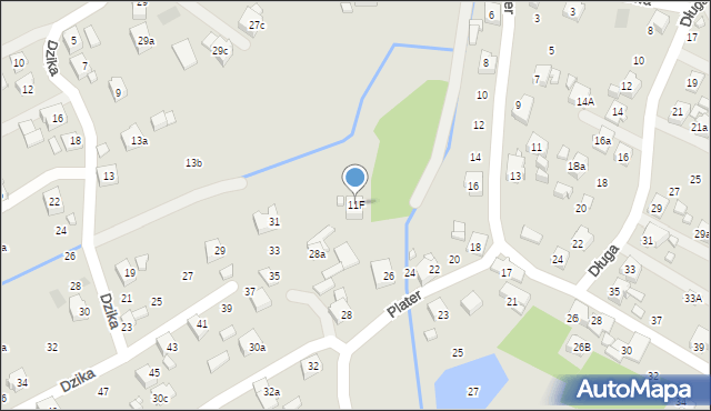 Wodzisław Śląski, Dzika Adama, 11F, mapa Wodzisławia Śląskiego