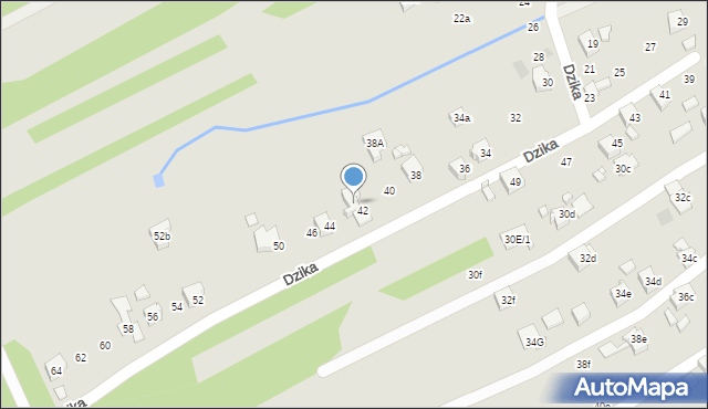 Wodzisław Śląski, Dzika Adama, 42a, mapa Wodzisławia Śląskiego