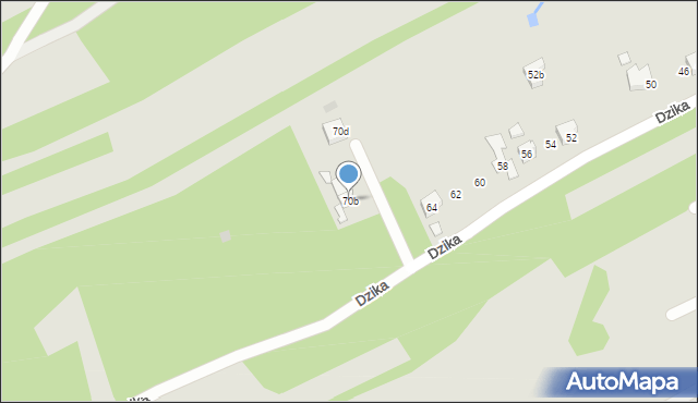 Wodzisław Śląski, Dzika Adama, 70b, mapa Wodzisławia Śląskiego