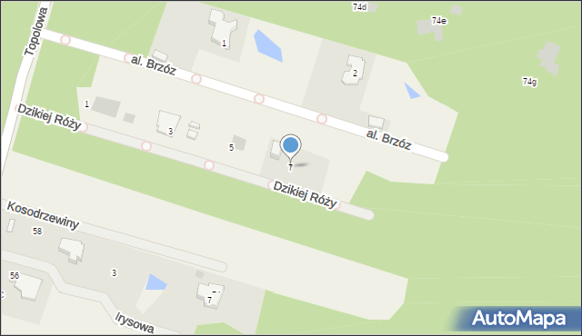 Wólka, Dzikiej Róży, 7, mapa Wólka