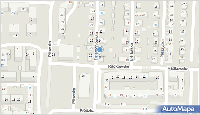 Wrocław, Dzierżoniowska, 28, mapa Wrocławia