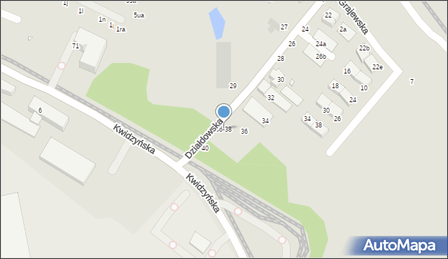 Wrocław, Działdowska, 36-38, mapa Wrocławia