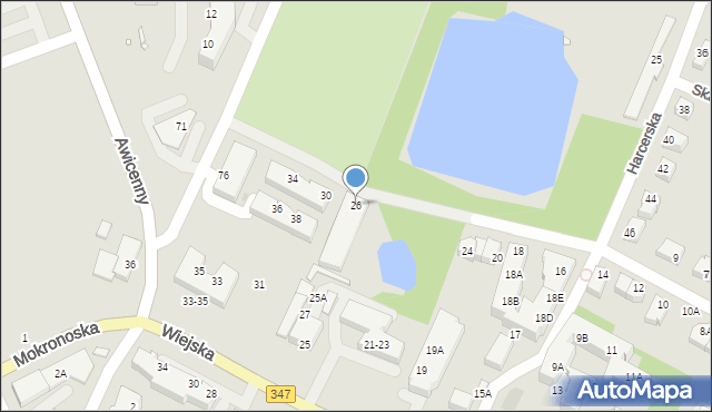 Wrocław, Dzierżonia Jana, ks., 26, mapa Wrocławia