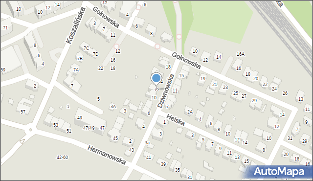 Wrocław, Dziwnowska, 12, mapa Wrocławia