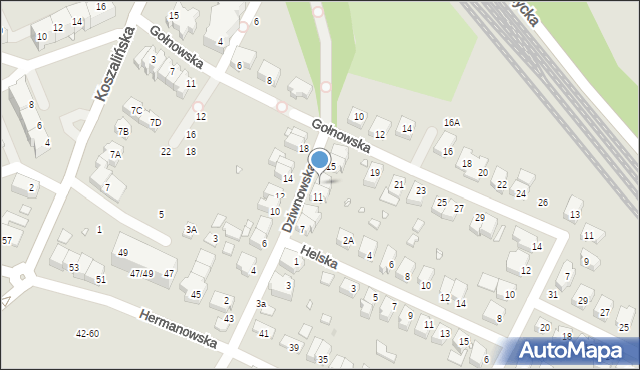 Wrocław, Dziwnowska, 13, mapa Wrocławia