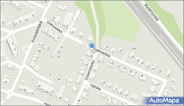 Wrocław, Dziwnowska, 20, mapa Wrocławia