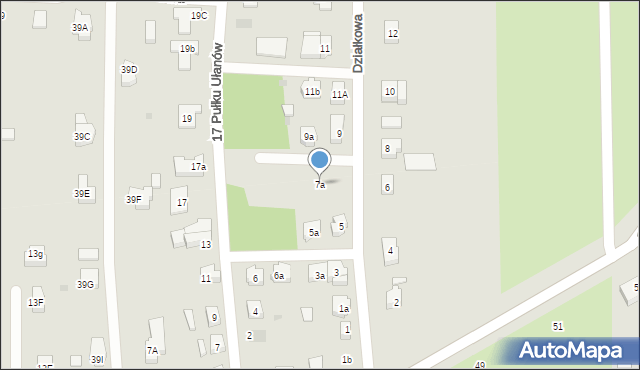 Wschowa, Działkowa, 7a, mapa Wschowa
