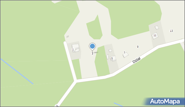 Wysoka, Dział, 3, mapa Wysoka