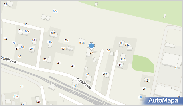 Zabierzów, Działkowa, 42, mapa Zabierzów