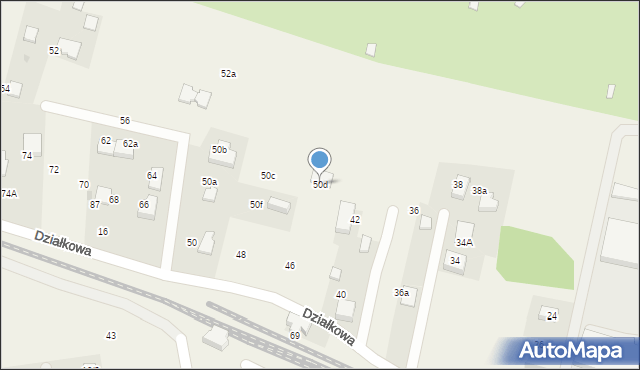 Zabierzów, Działkowa, 50d, mapa Zabierzów