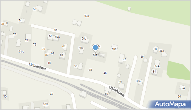 Zabierzów, Działkowa, 50f, mapa Zabierzów