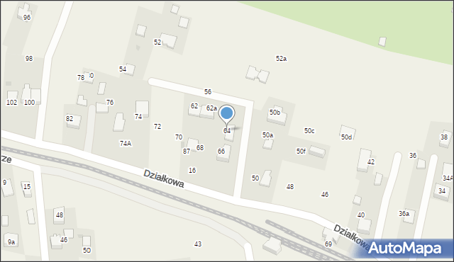 Zabierzów, Działkowa, 64, mapa Zabierzów