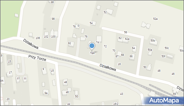 Zabierzów, Działkowa, 74A, mapa Zabierzów