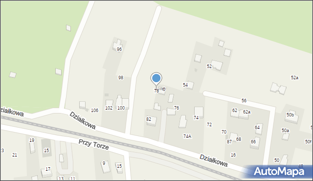 Zabierzów, Działkowa, 78, mapa Zabierzów