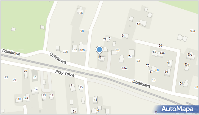 Zabierzów, Działkowa, 82, mapa Zabierzów