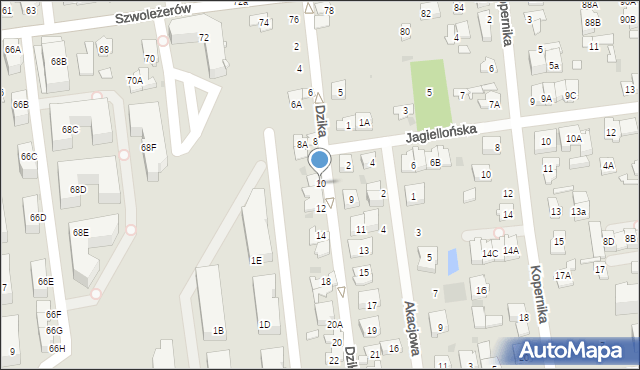 Ząbki, Dzika, 10, mapa Ząbki