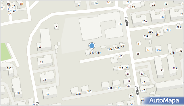 Ząbki, Dzika, 38C, mapa Ząbki