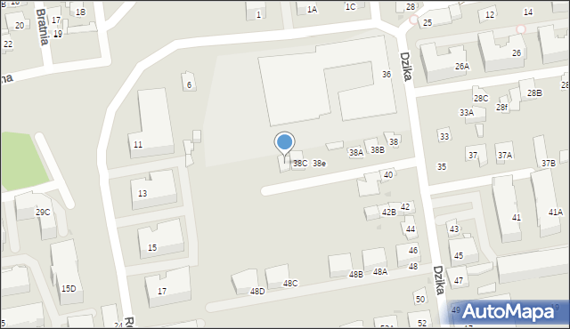 Ząbki, Dzika, 38D, mapa Ząbki