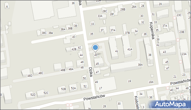 Ząbki, Dzika, 43, mapa Ząbki