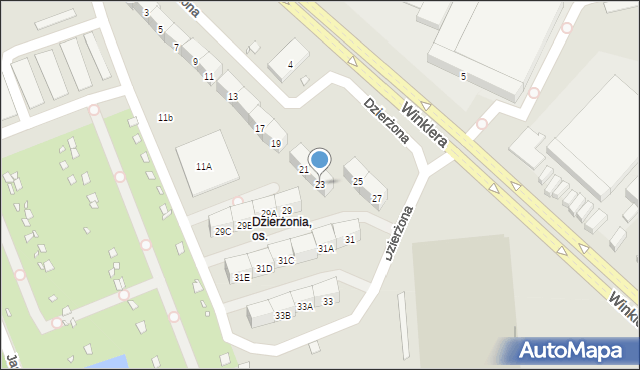 Zabrze, Dzierżona Jana, ks., 23, mapa Zabrza