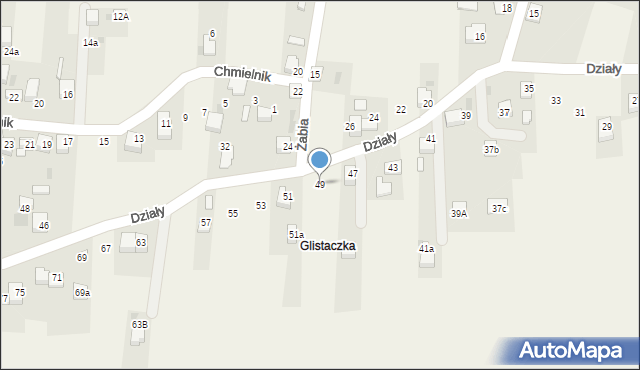 Zagórze, Działy, 49, mapa Zagórze