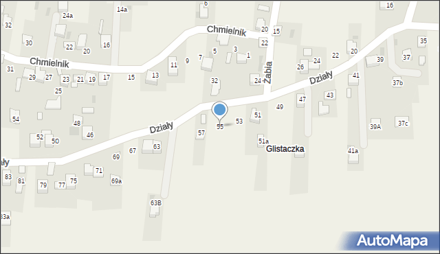 Zagórze, Działy, 55, mapa Zagórze
