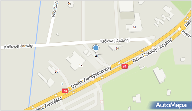 Zamość, Dzieci Zamojszczyzny, 1B, mapa Zamościa