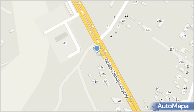 Zamość, Dzieci Zamojszczyzny, 43f, mapa Zamościa