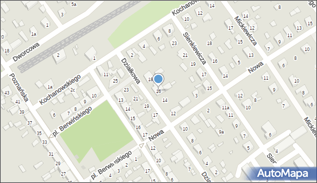 Zaniemyśl, Działkowa, 16, mapa Zaniemyśl