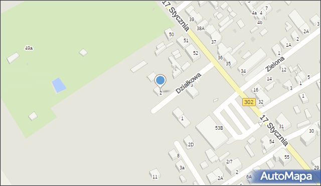 Zbąszyń, Działkowa, 2, mapa Zbąszyń