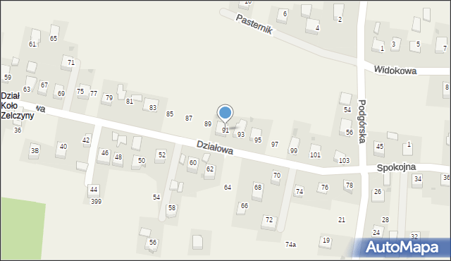 Zelczyna, Działowa, 91, mapa Zelczyna