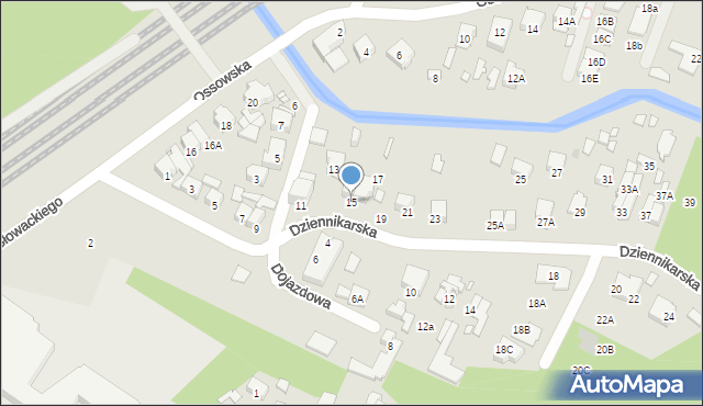 Zielonka, Dziennikarska, 15, mapa Zielonka