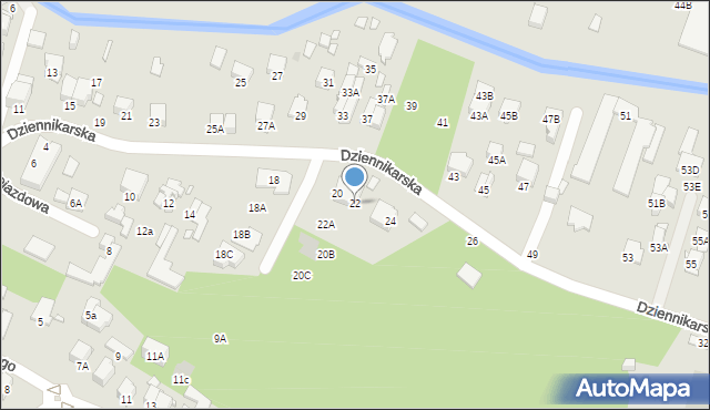 Zielonka, Dziennikarska, 22, mapa Zielonka