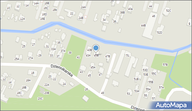 Zielonka, Dziennikarska, 45B, mapa Zielonka