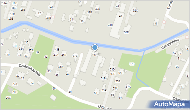 Zielonka, Dziennikarska, 51, mapa Zielonka