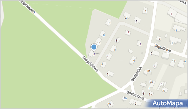 Zielonka, Dzięciołowa, 4, mapa Zielonka