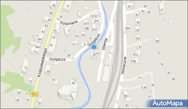 Krynica-Zdrój, Ebersa Henryka, dr., 10, mapa Krynica-Zdrój
