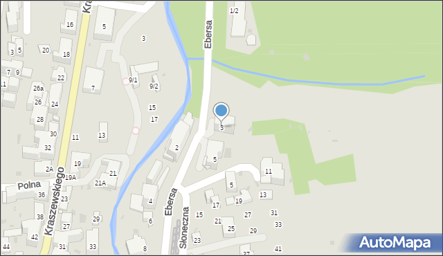 Krynica-Zdrój, Ebersa Henryka, dr., 3, mapa Krynica-Zdrój